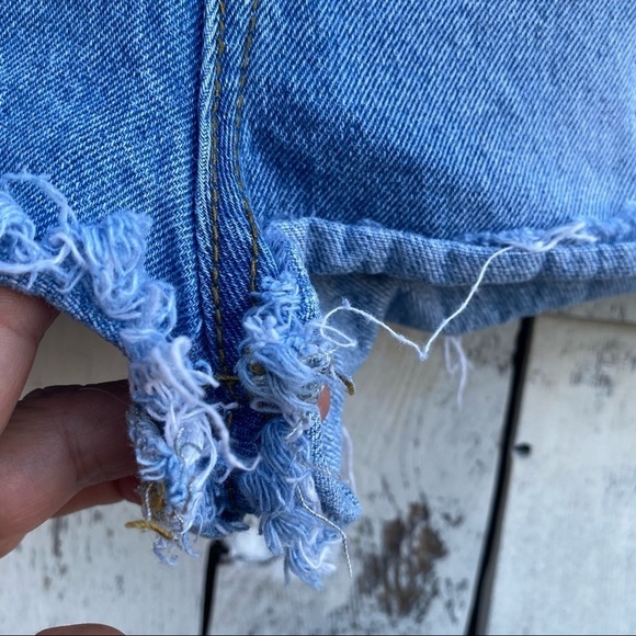 Nasty Gal Distressed Very High Waist Denim Shorts - Picture 3 of 6